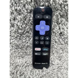 Sharp Roku TV Remote Control Black Netflix HBO Now Amazon Preowned